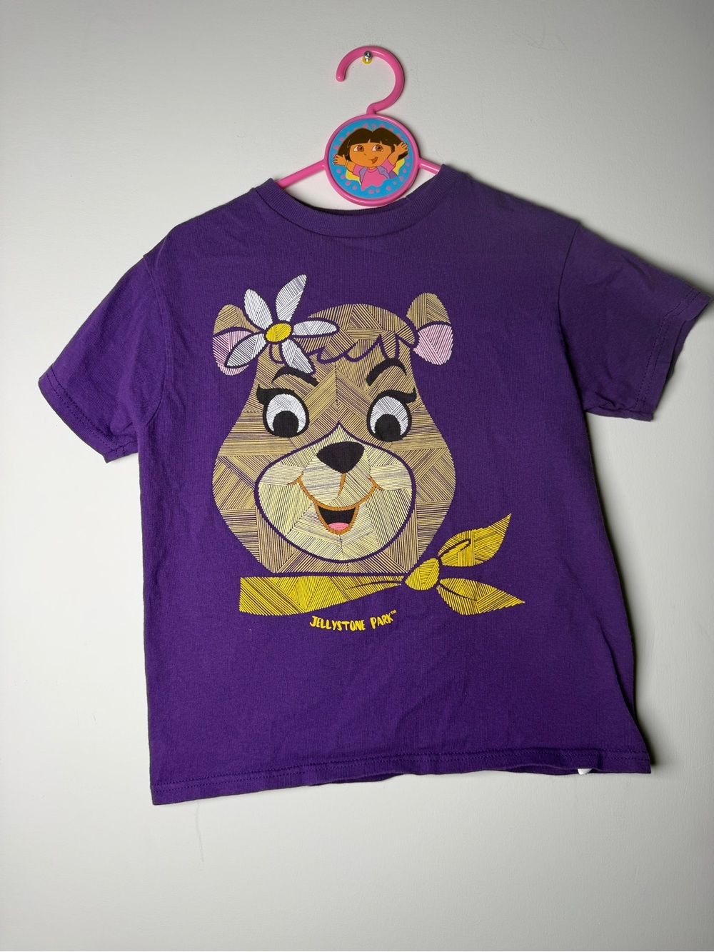 Yogi Bear Cindy Graphic Tee Purple Girls Youth XS